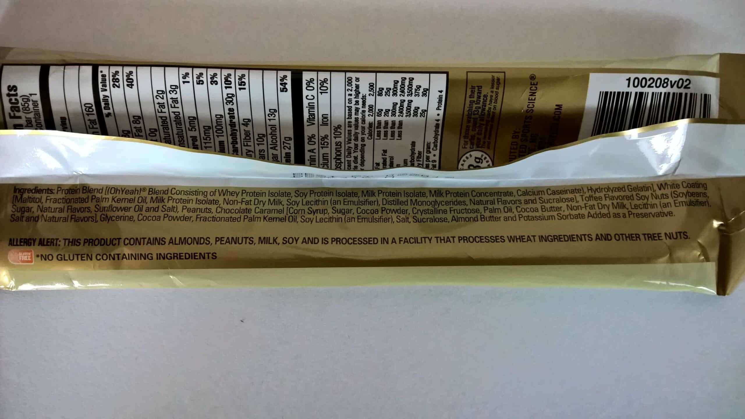 ISS Oh Yeah! Protein Riegel Vanilla Toffee Fudge Inhaltsstoffe