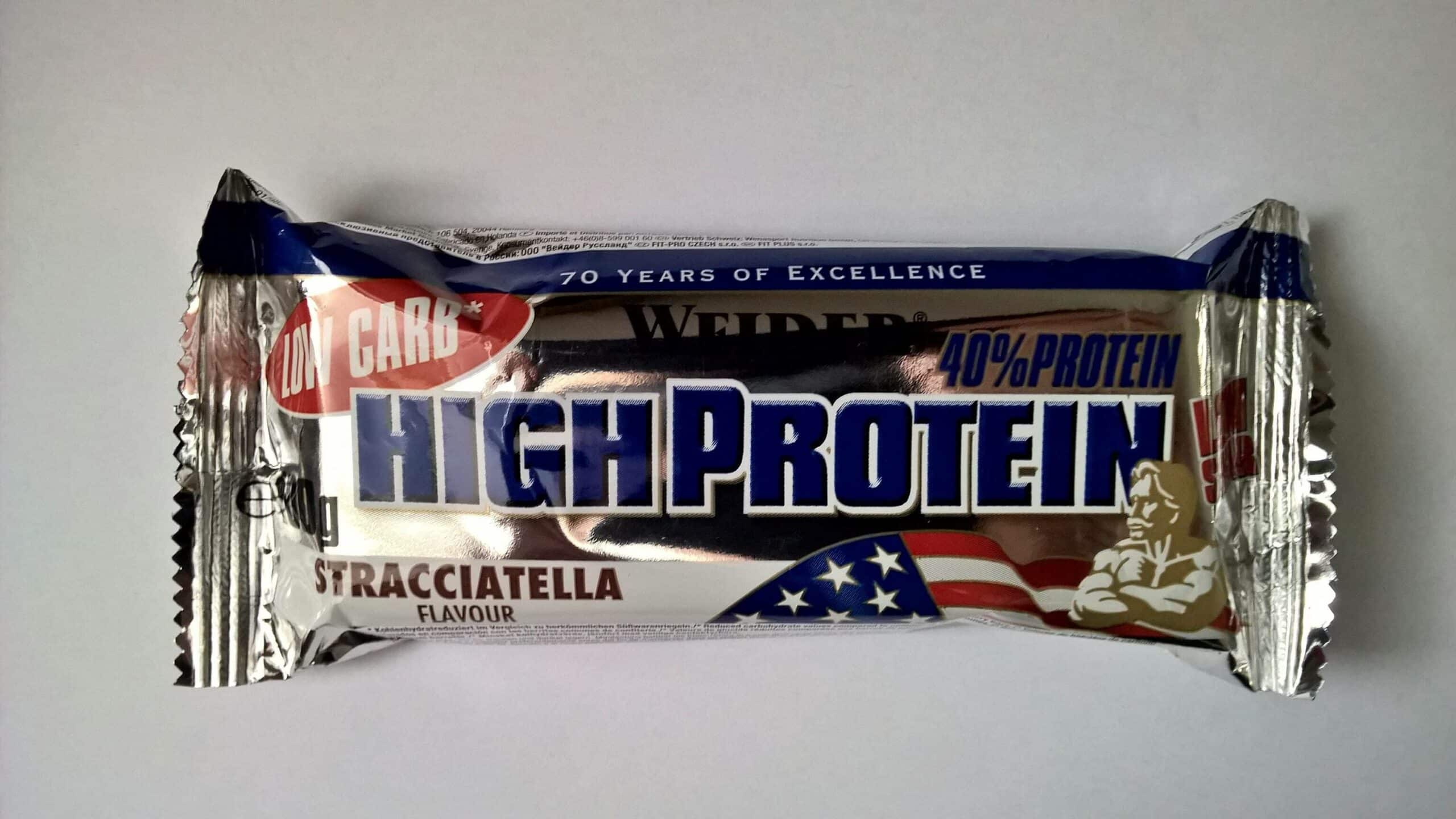 Weider 40% High Protein Low Carb Bar Stracciatella