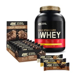 Optimum Nutrition 100% Whey Gold Standard (2270g) + Crispy Protein Bars (10x65g)