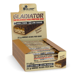 Olimp Gladiator High Protein Bar - 15x60g - Brownie